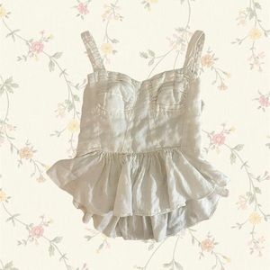 sold~ white juicy couture peplum tank top blouse